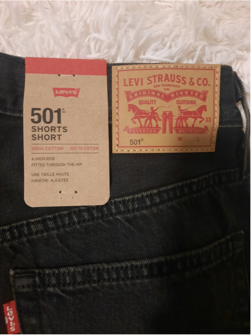 Women's High-Rise Black Denim Cutoff Shorts - Picture 7 of 8